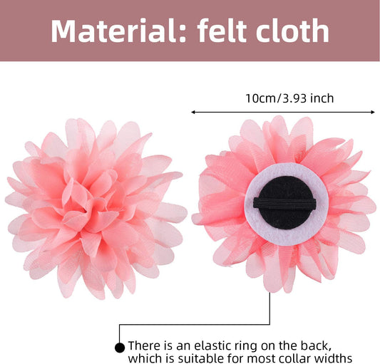 10 Cm/ 4 Inch 20 Pcs Pet Flower Collar Bow Dog Collar Dog Flower Accessory Multi Color Soft Chiffon Bow Tie Charms for Puppy Grooming Accessories